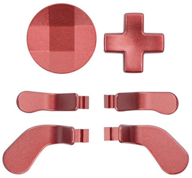 Xbox One Elite 시리즈 2 용 금속 컨트롤러 액세서리 패들 4 개 포함 D-패드 액세서리 부품 교체 키트 6 in 1, 4) Red