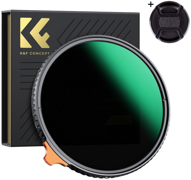 K&F Concept 82mm NANO-X ND2-ND400 가변 ND 필터 (캡포함) 8K AGC Japan Glass Fader ND2-400 Filter + Cap, 82mm NANO-X ND2-400 + 86mm 필터캡, 1개