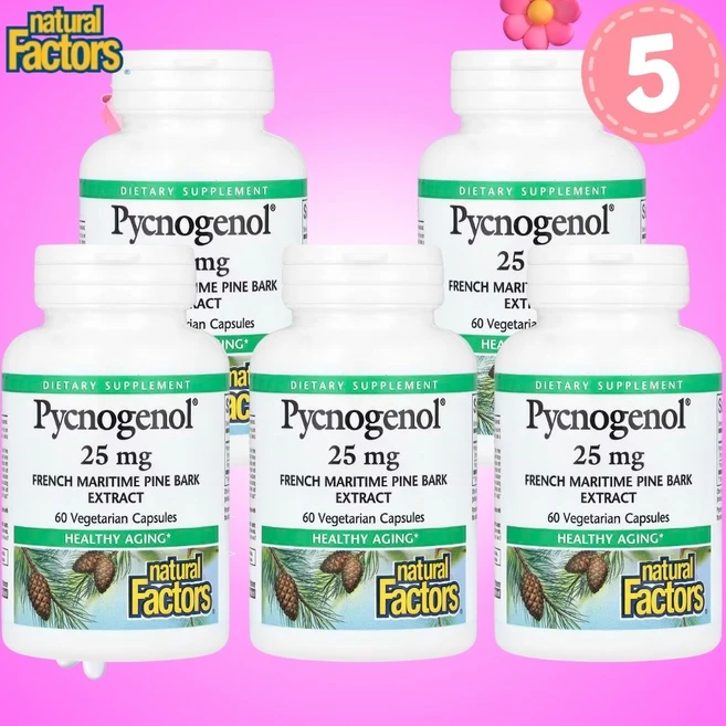 네츄럴팩터스 피크노제놀 25mg 베지캡슐 60정, 5개 - 쿠팡