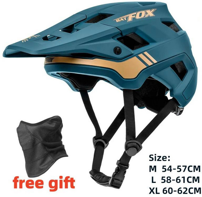 BATFOX 자전거 헬멧 mtb casco 안전 흰색 남성용 통합 성형 산악 여성용 bicicleta, M, 303-105-green, 1개