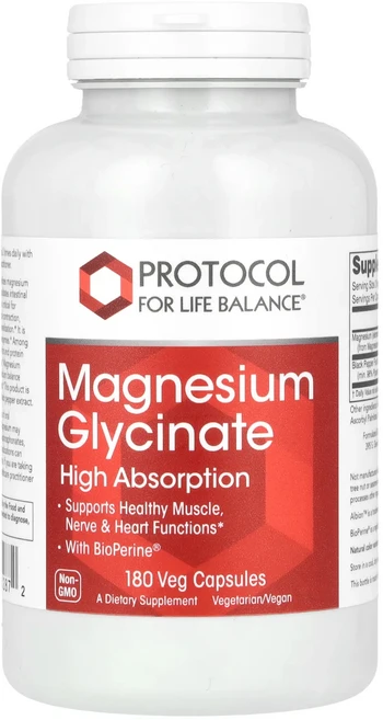 단백질 비타민 철분 마그내슘 칼슘 Protocol for Life Balance Magnesium Glycinate High Absorption 180 Veg Capsules 고루, ProtocolforLifeBalanceMagnesiu, 1개 - 쿠팡