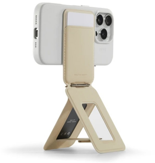 【GS 3C】MOFT 瞬變三角支架 MOVAS MagSafe 磁吸卡包 手機支架 手持卡片收納 感應悠遊卡, 卡夾版－金, 1個
