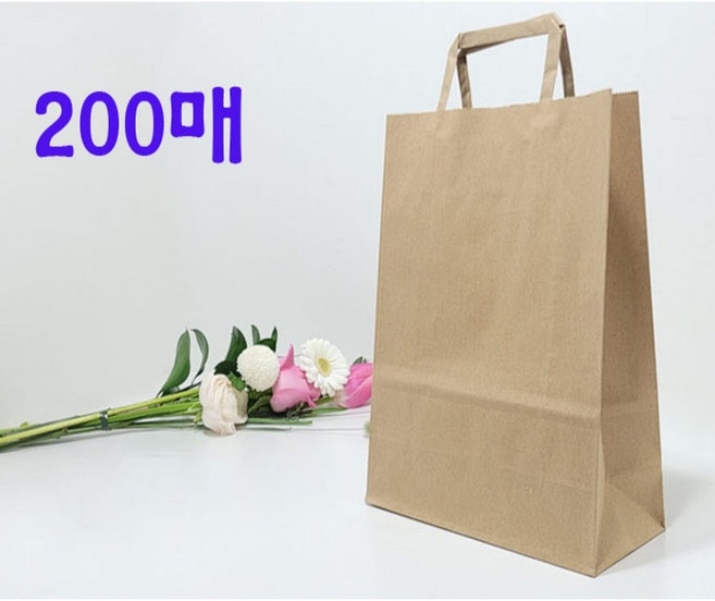 트리플러스 쇼핑백 크라프트 무지 종이가방 크라프트쇼핑백 200매