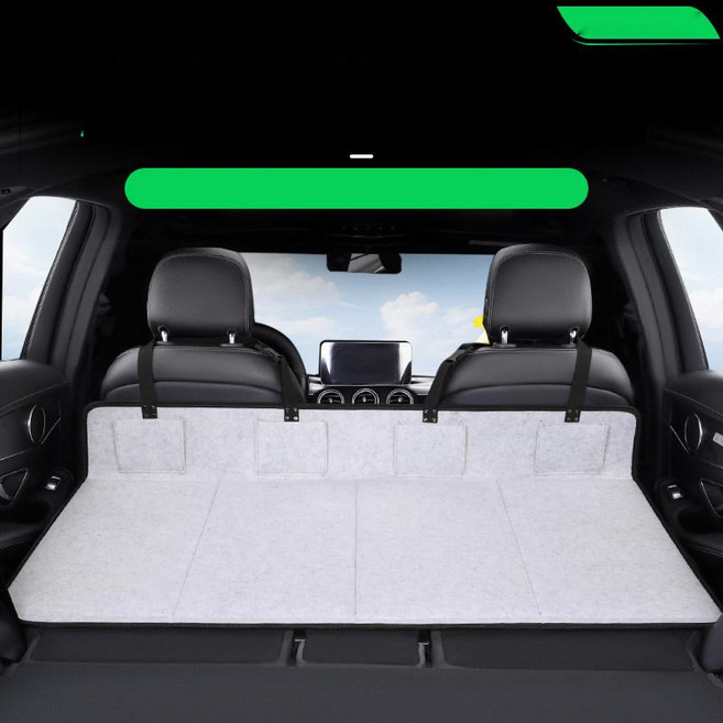 차량용 침대 매트 뒷좌석 평탄화 트렁크 공간 연장 차박 매트리스 SUV 용품, 블랙 더블 대형 125x55cm, 단일 사이즈