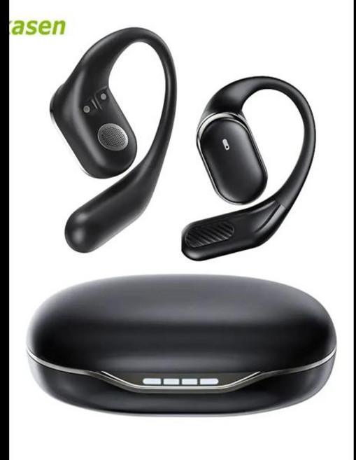 골전도보청기 노인보청기 소리증폭기 Bluetooth 5.4 헤드폰 무선 오픈 이어 버드 60 시간 재생 듀얼 마이크 클리어 통화 스포츠 공기 전도 이어폰, [01] Black, 1개