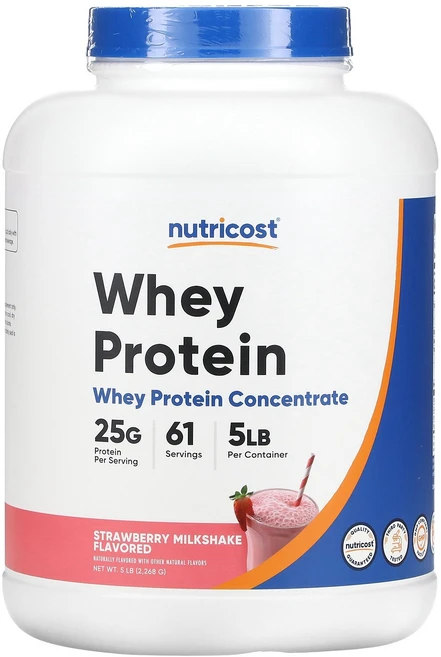 Nutricost 유청 단백질 농축물 딸기 밀크셰이크 2 268g(5lb) Nutricost (뉴트리코스트), 1개 - 쿠팡