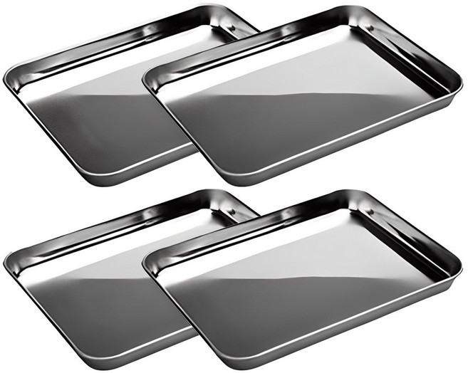 강화 스텐 밧드 쟁반 오븐 레스팅 사각 트레이, 강화밧드쟁반 4p, 1개