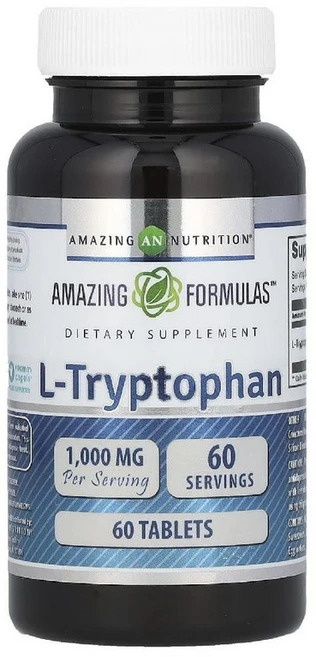 어메이징 L-트립토판 엘트립토판 멜라토닌1 000mg 60정 세로토닌, 1개 - 쿠팡