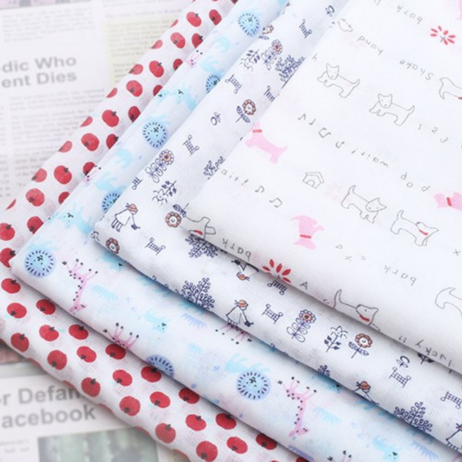 인형옷 원단패키지 프린트 싱글거즈 #, 1개, 혼합색상