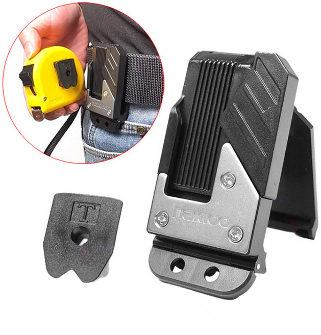 카자리코 공구 부착클립 공구보관 개폐형 비개폐형 줄자걸이 벨트걸이 와이어줄 세트, 1개