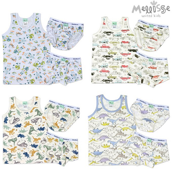 멜리스 남아 유아동 면스판 런닝/삼각/사각 모음2