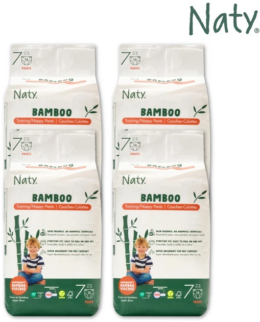 [Naty] 네띠 밤부 기저귀 팬티형 7단계 64매 - 쿠팡