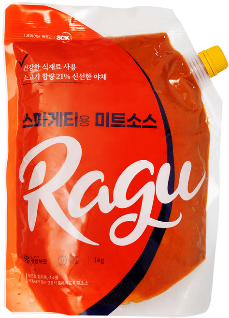 SCK 라구소스 스파게티용 미트소스 1kg 호주청정우 소고기 듬뿍!! 무방부제 이탈리안 가정식 느낌의 라자냐 볼로네제 파스타, 1개