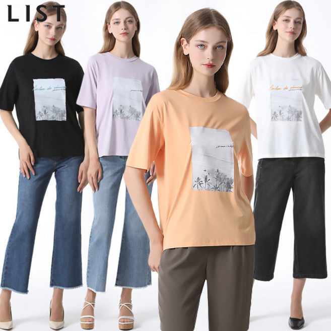 리스트 루즈핏 프린팅 티셔츠 택가격 98000원