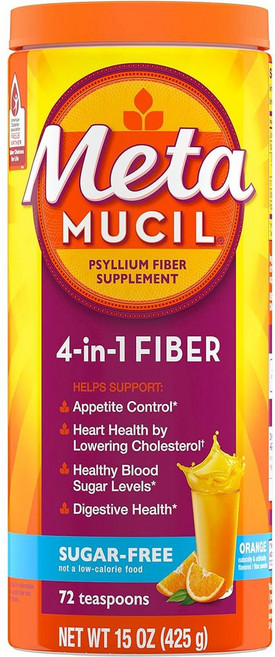 Metamucil 메타무실 포인원 파이버 파우더 435g 슈가프리 식이섬유 실리엄허스크, 1개