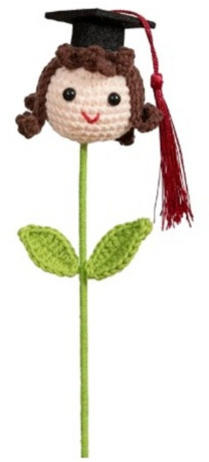 키밍 조화 졸업 인형 뜨개질 꽂다발 집들이선물 인테리어 소품, 1개, 여자