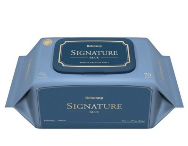 베베숲 시그니처 블루 유아물티슈 캡형 75평량, 75g, 70개입, 5개