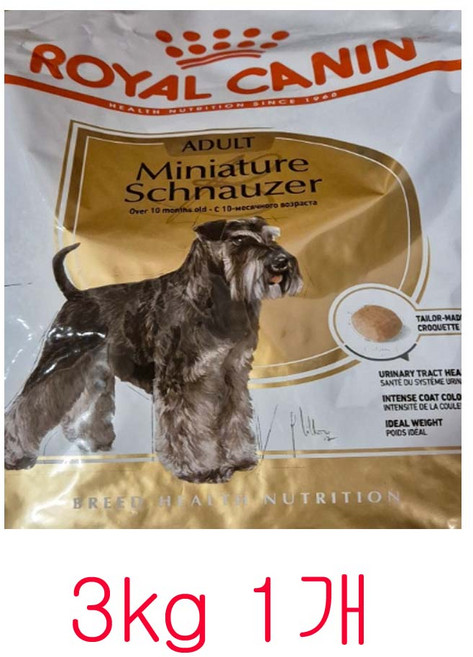 슈나우저 요로결석예방 슈나우져사료 3kg 강아지밥, 1개