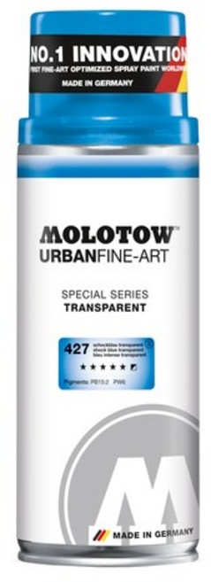 모로토우 fine-art 아크릴 스프레이 페인트 48색 스페셜 시리즈, 427 shock blue transparent