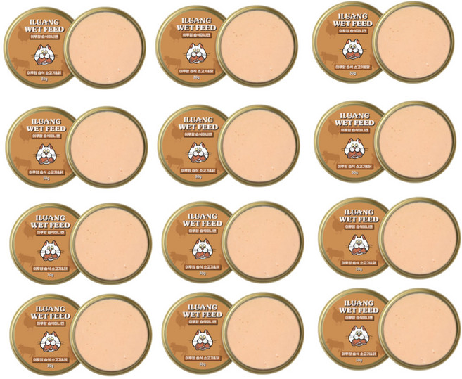 이루앙 고양이 노묘 습식사료 간식 미니캔, 24개, 30g, 소