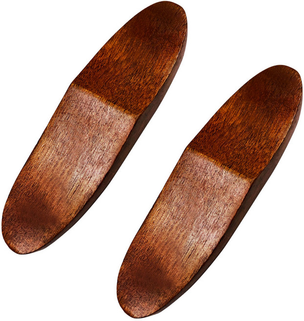 트윈 원목 수저 받침 나무 우드 받침대, 브라운 2개 세트, 2개