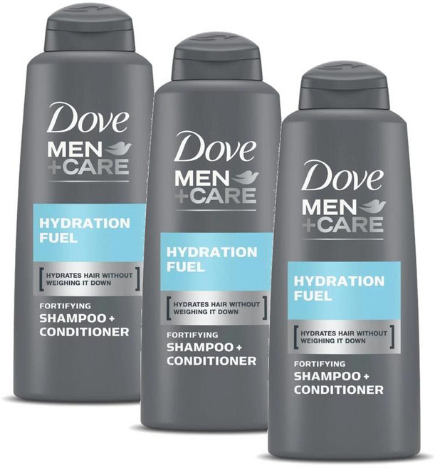 도브 맨 케어 하이드레이션 퓨얼 투인원 샴푸 컨디셔너 Dove Men Hydration Fuel, 3개, 603ml