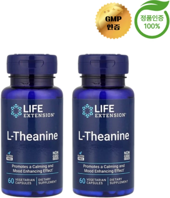 1+1 라이프 익스텐션 L테아닌 100mg 베지 캡슐 60정, 2개 - 쿠팡