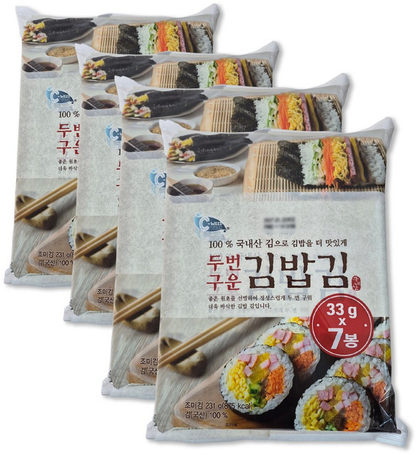 코스트코 씨위드 두번 구운 김밥김, 4개, 33g