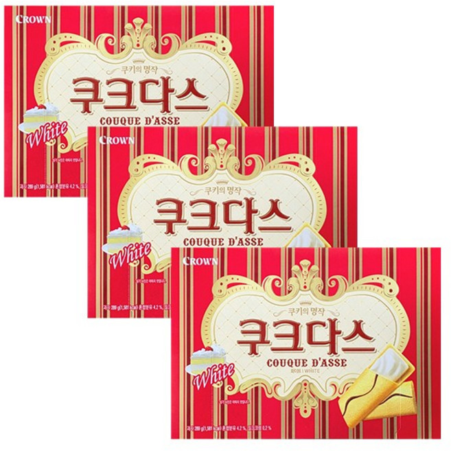 크라운 쿠크다스 화이트, 289g, 3개