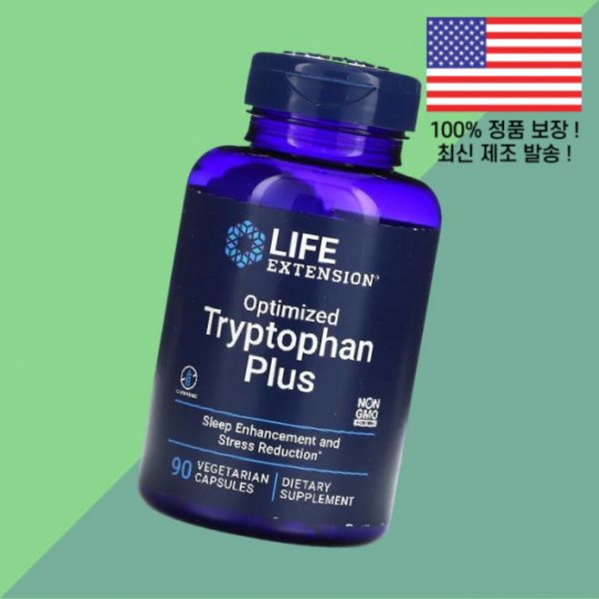 연장 옵티멀화트립토판 L트립토판 L-트립토판 엘트립토판 아미노산 플러스 식물성 베지캡슐 90정 Life Extension Optimized Tryptophan Plus 90 V, 1