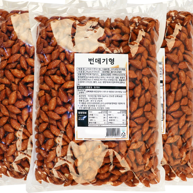 톡이네 달콤 바삭 고소한 번데기형 옛날 과자 대용량 번데기모양 번데기과자, 3개, 1kg
