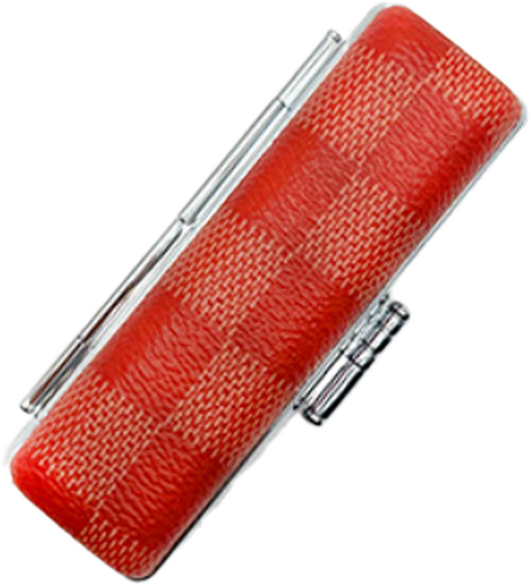 도장 케이스 파우치 지갑 보관함 도장집 개인 법인 인감도장 옐로우골드, 체크레드