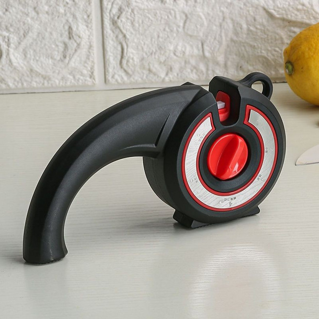 6段位萬用快速磨刀器 磨剪刀器, 6檔位多功能磨刀器黑紅色, 1個