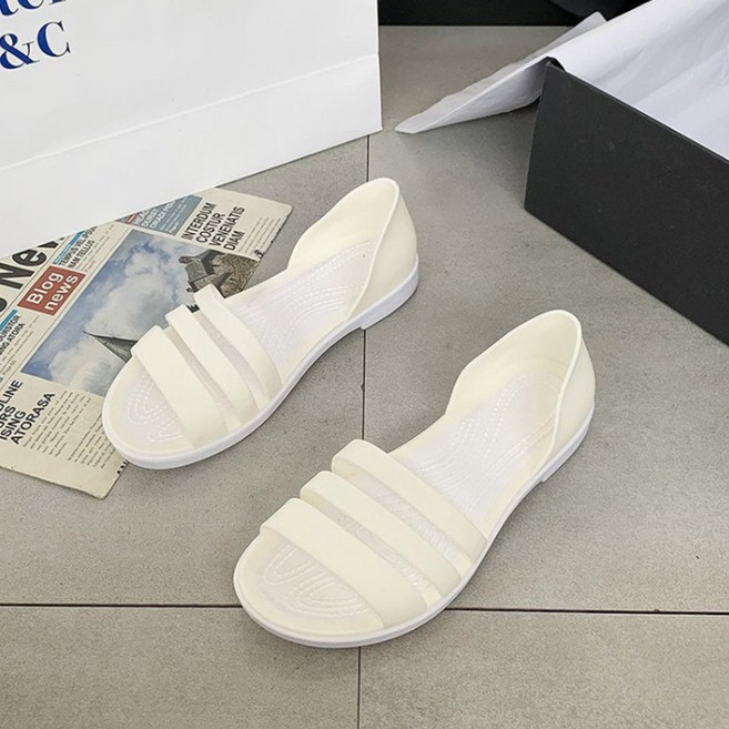 리빙안 여성 여름 젤리 아쿠아 비치 슈즈 스트랩 샌들