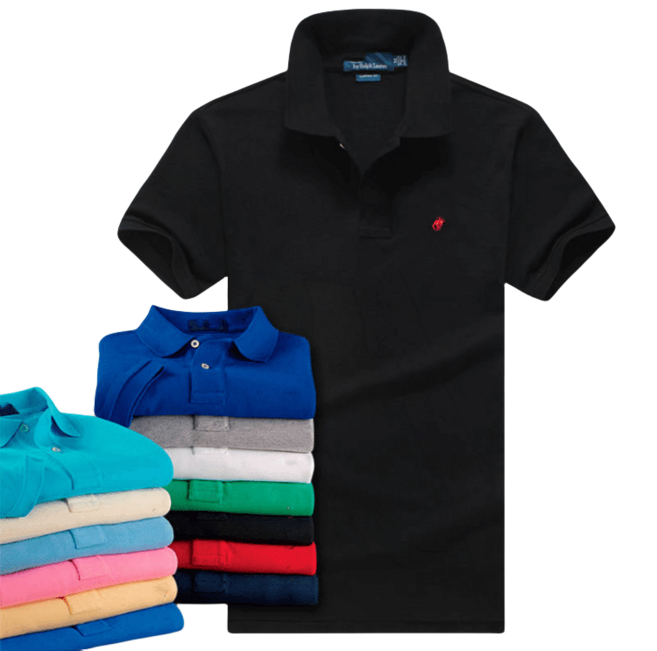 십전십미 칼라 남자 반팔 여름 순면 솔리드 비즈니스 캐주얼 루즈핏 티셔츠