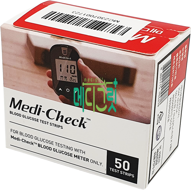 메디첵 혈당측정지 스트립 50매입 / 개인혈당검사지 medi-check IGM-0030SA 오상헬스케어 노코딩 메디체크 (DMS011200073), 1개