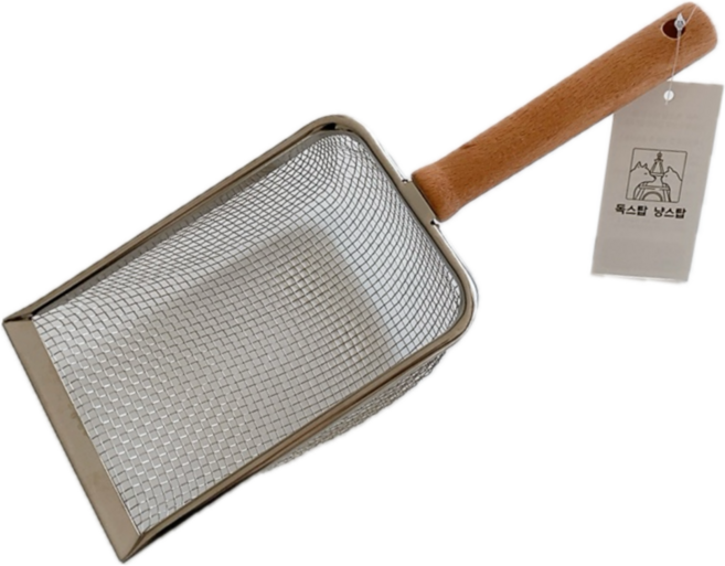 냥스탑 촘촘한 고양이 모래삽 2.8mm, 우드손잡이, 1개