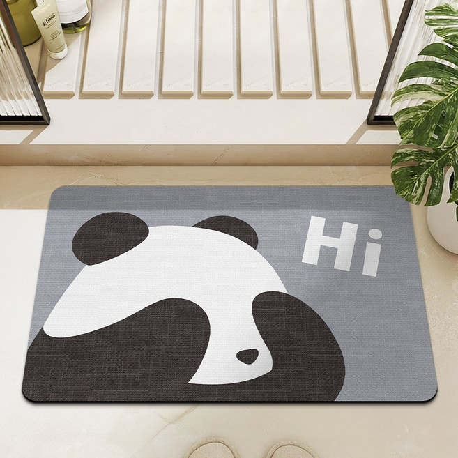 DEXI 욕실 미끄럼방지매트 주방 화장실 호텔 미끄럼방지 규조토 발매트 호텔 화장실 베란다 싱크대 논슬립 발판 클래식 빠른 흡수 욕실 발매트, 안녕 판다