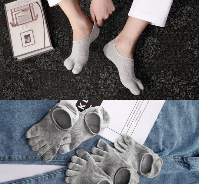 그레이스 5컬레 여름 남자발가락덧신 시원한 메쉬 발가락덧신 통풍 잘되는 남자덧신양말 발땀양말