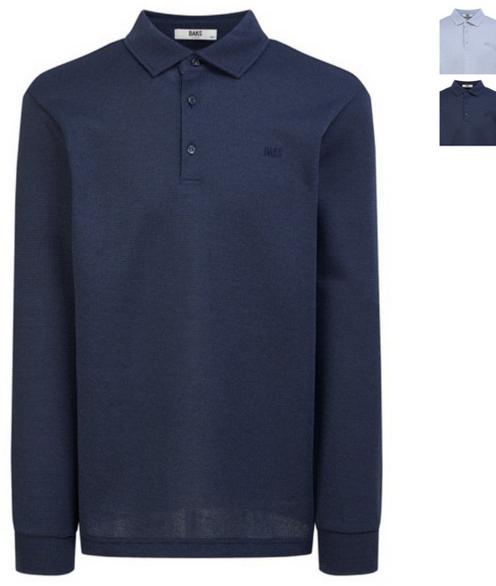 닥스 맨 로고 자수 면혼방 긴팔 카라 티셔츠 남성 의류 봄용 카라티