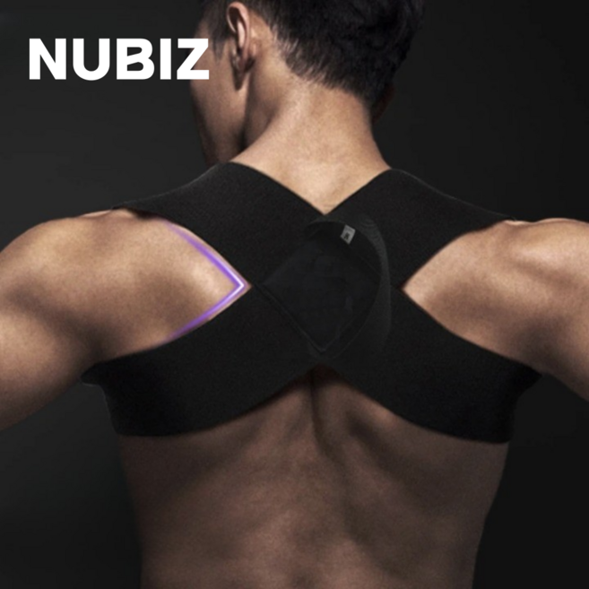 누비즈 바른자세 어깨 교정 밴드 남녀공용, 1개, Black