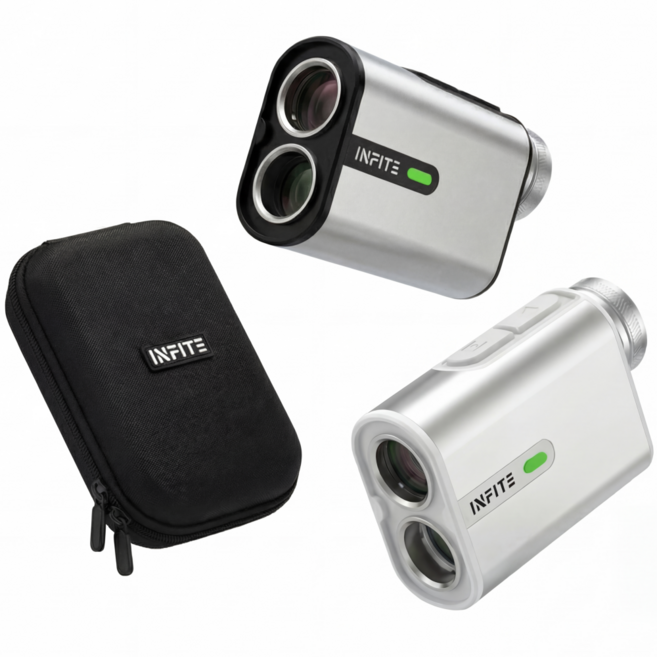 인피테 레이저 골프 거리측정기 초경량 미니 차쉬넬 캐디 파우치세트, IXG2000 PRO 블랙