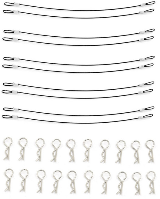 10pcs RC 자동차 차체 쉘 클립 R 핀 1/10 1/8 축 SCX10 TRX4 TRX4 TAMIYA RC4WD HSP HPI RC CAR B에 대한 방지 방지 로프., 검은색