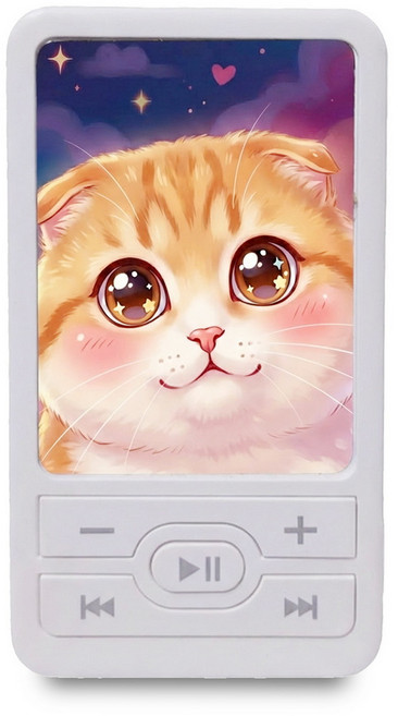 萌音小方 口袋精靈插卡式MP3隨身聽, 白, PG01