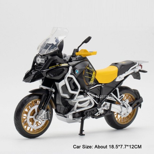 112 BMW R1250 GS 모델 장난감 오토바이 합금 다이캐스트 RRS1000 소형 오토바이 충격 흡수 고무 타이어 선물 용품, [04] R1250 Black, 1개