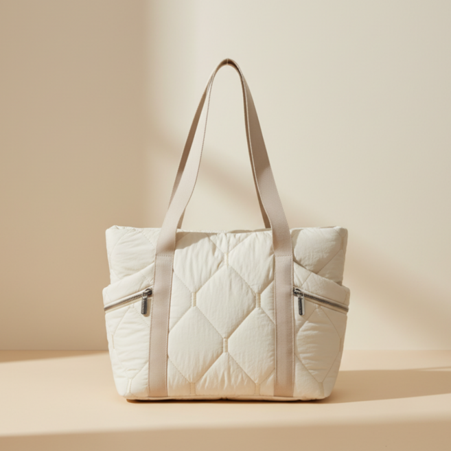 센엔코 패딩가방 구름 퀄팅 패딩 휘뚜루마뚜루 가벼운 보부상가방 여성 대용량 캐주얼 퀼팅