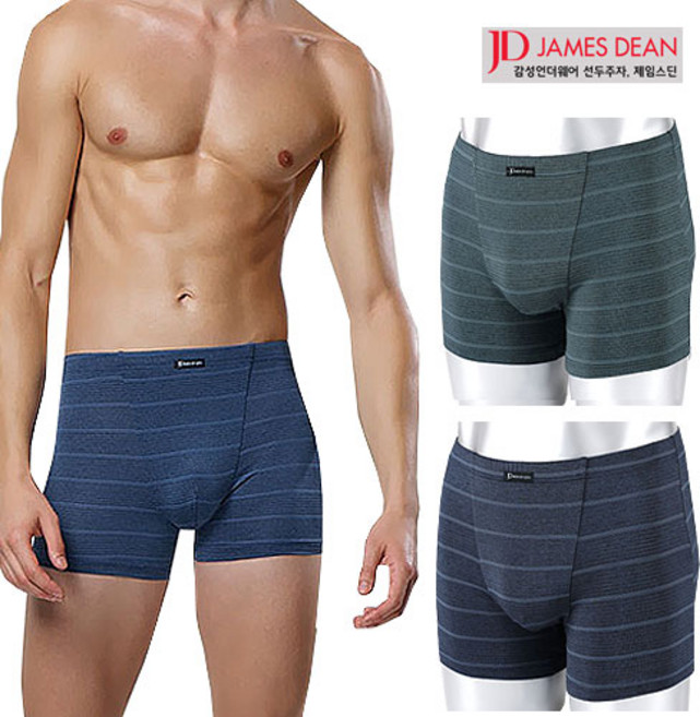 제임스딘 빅사이즈 남성용 N/P스판 사각팬티 인밴드 드로즈팬티 3매세트 #004