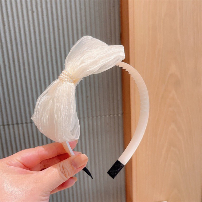 韓版公主風女童網紗珍珠髮箍