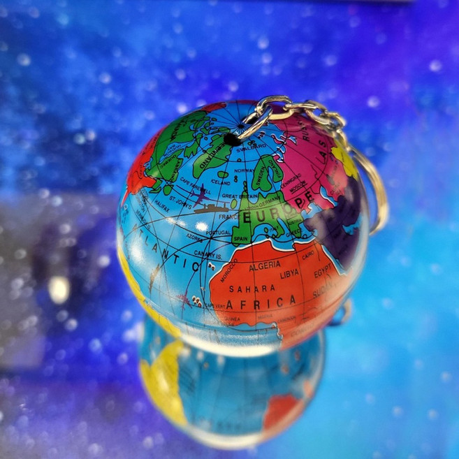 지구본 열쇠고리 키링 키홀더 선물용 교육용 기념품, 1개, 지구본(L)