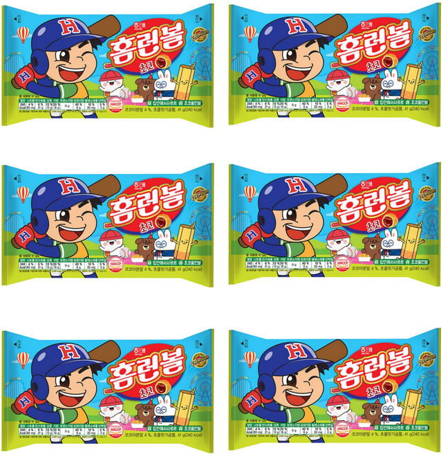 해태 제과 홈런볼 초코, 41g, 6개